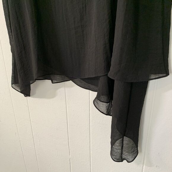 Soft Surroundings Womens 2X Tunic Top Sleeveless Layered Sheer Asymmetric Black - Picture 5 of 8